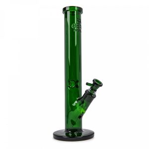 GEAR Premium 15" 7mm Debossed Logo Straight Tube Bong- Green